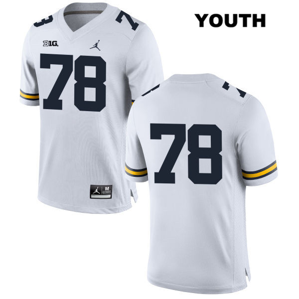 Youth NCAA Michigan Wolverines Griffin Korican #78 No Name White Jordan Brand Authentic Stitched Football College Jersey IR25Y75UL